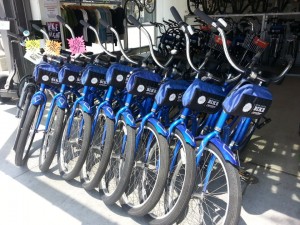 The Santa Monica Bike Center, which came in first place in its workplace category for the National Bike Challenge, rents bikes, as well as offers secure bike parking, showers, and lockers to members.