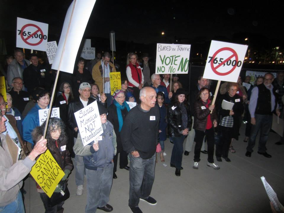 Image from rally at City Hall the night the Council voted 4-3 to pass the Bergamot Transit Village proposal. Image: Residocracy/Facebook.