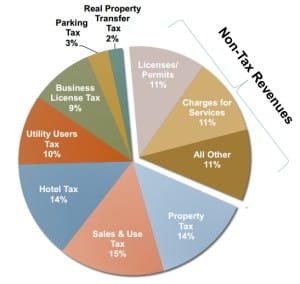 This slide from the City shows the breakdown of revenue sources for the General Fund.