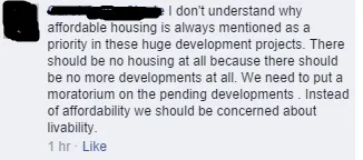 Affordable housing comment