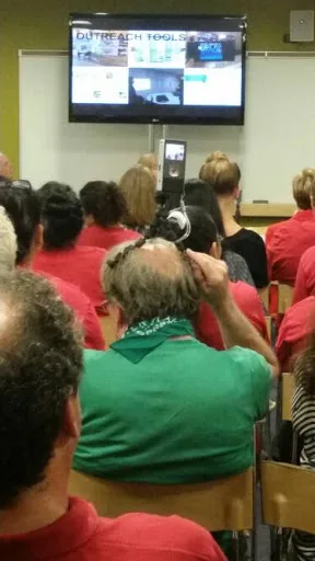 Residents watch the presentation of the Plaza at Santa Monica proposal (photo by Jason Islas)