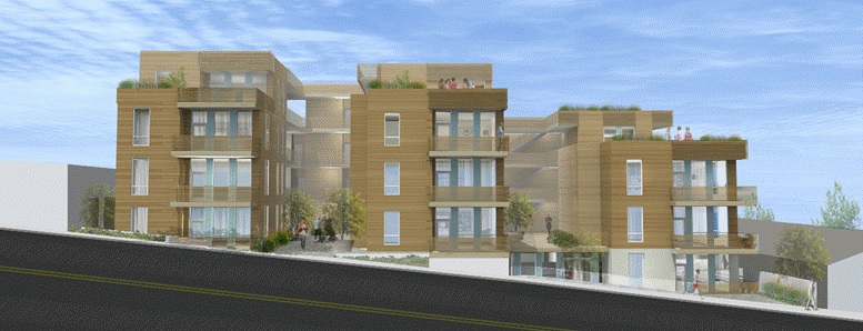 A rendering of the project proposed for 1112-1122 Pico Boulevard. (Rendering from the staff report)