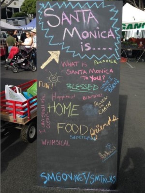 At Farmers Markets and other public gatherings, people were invited to share their thoughts about what Santa Monica means to them.