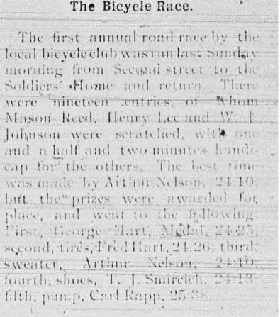 First Annual Bike Race May 18 1895