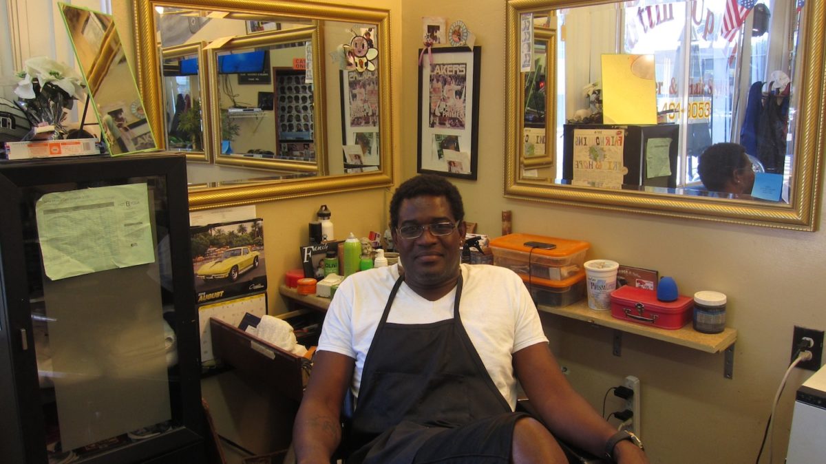 Xavier Banister, owner of the Cuttin Up! hair salon, says that business is up almost 10 percent since the metro stop began operating a block away at Colorado Boulevard and 17th Street.