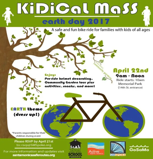 This Weekend: Earth Day 'Kidical Mass' Family Bike Ride and Ride with Mayor  - Santa Monica Next