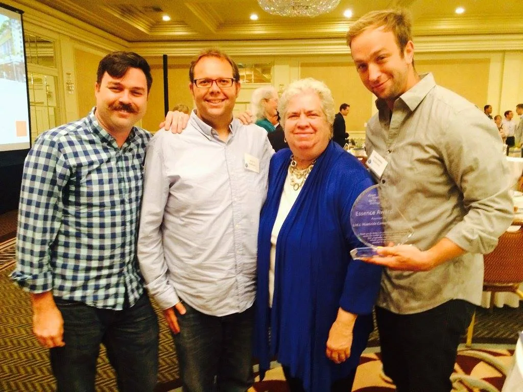 Mayor Pam O'Connor presents owners of the Westide Comedy Theater in Downtown Santa Monica the "Essence of Santa Monica Award" at Thursday's event.