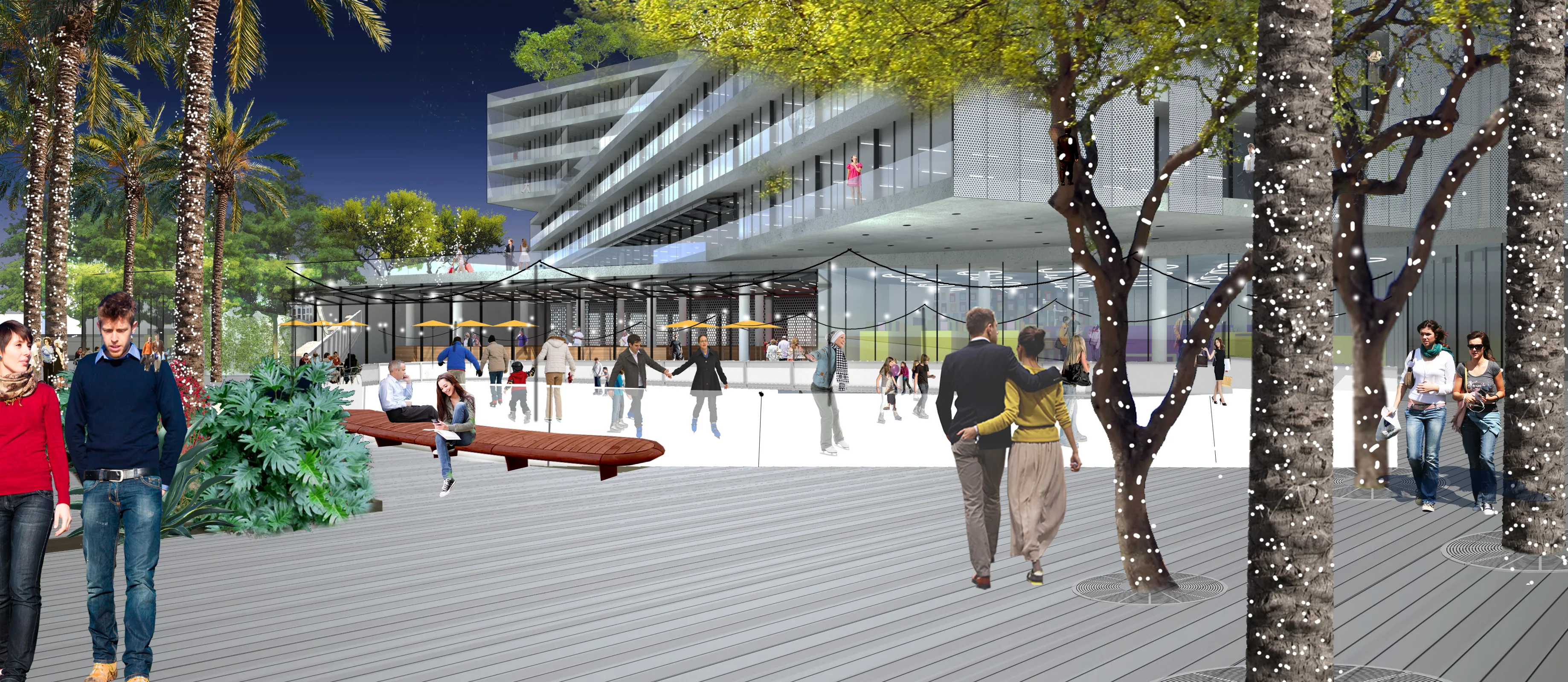 The Plaza would be the site of the annual ICE at Santa Monica event. Images courtesy of MPC.