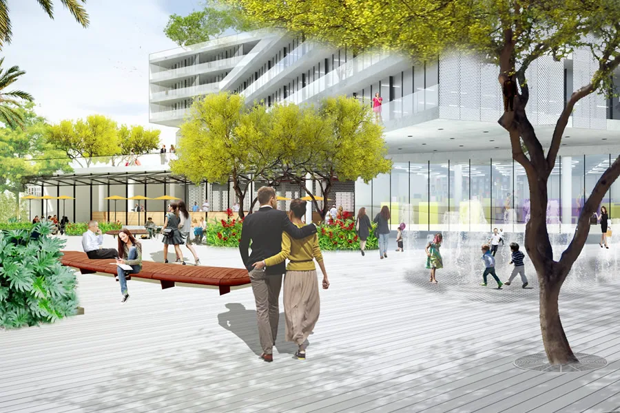The Plaza space at the ground floor can also be used for outdoor markets.