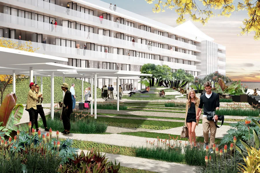 Another outdoor terrace for residents and visitors.