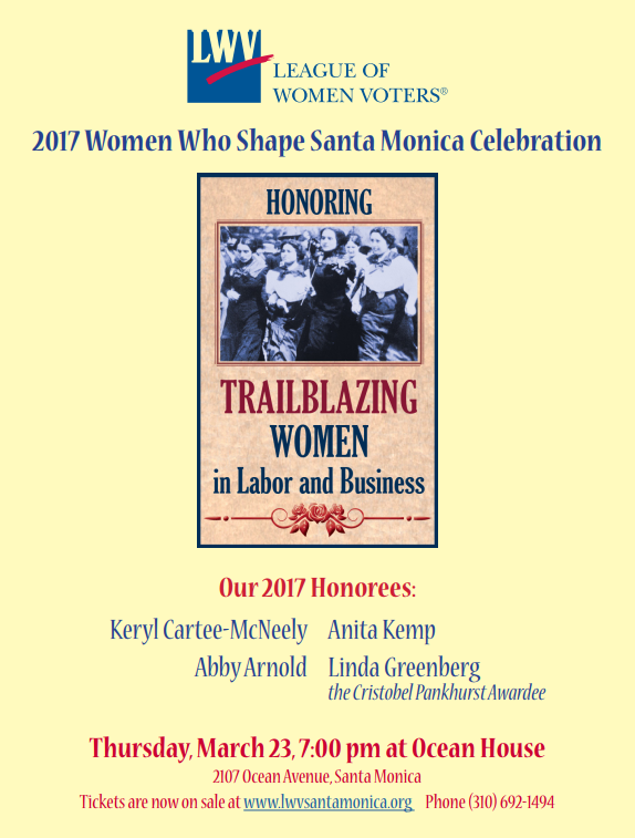 “Women Who Shaped Santa Monica” To Be Honored Thursday