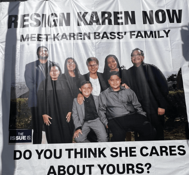 The Santa Methica Sign Is Retired with a New One Attacking Karen Bass for Having a Family The Santa Methica Sign Is Retired with a New One Attacking Karen Bass for Having a Family